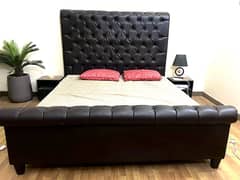 Quilted Bed Set with Side Tables
