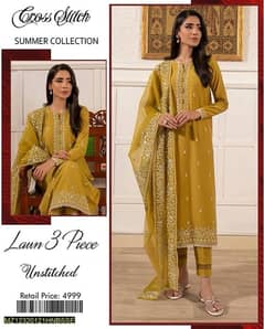 3Pcs Women’s Unstitched Viscose Printed Suit