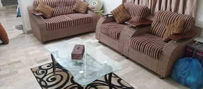 sofa set with centre table and 1 side table for sale. .