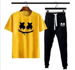 2 pcs man's polyester printed track suit