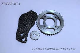 superaga - chain & sprocket kit 125 cc motorcycle