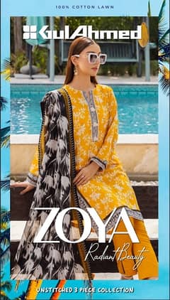 zoya By Gulahmed 3-Piece 100% Original Lawn Collection