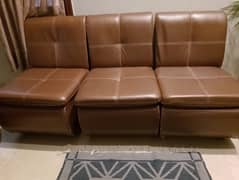 3 sofa set for sale (leather) 03212698420