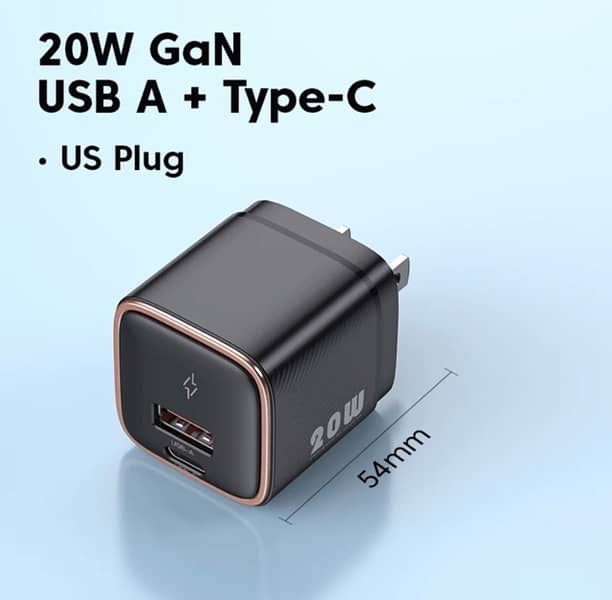 Kuulaa 20W Gan Dual slot PD QC Fast charging wall charger Black 9