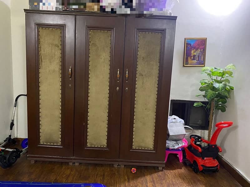 Wooden (akhrot) 3 piece bedroom set for sale 1