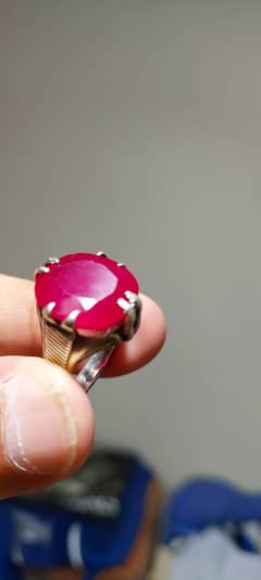 Big Afghani Ruby Ring touched with Hijr e Aswad & Khanna Kaba