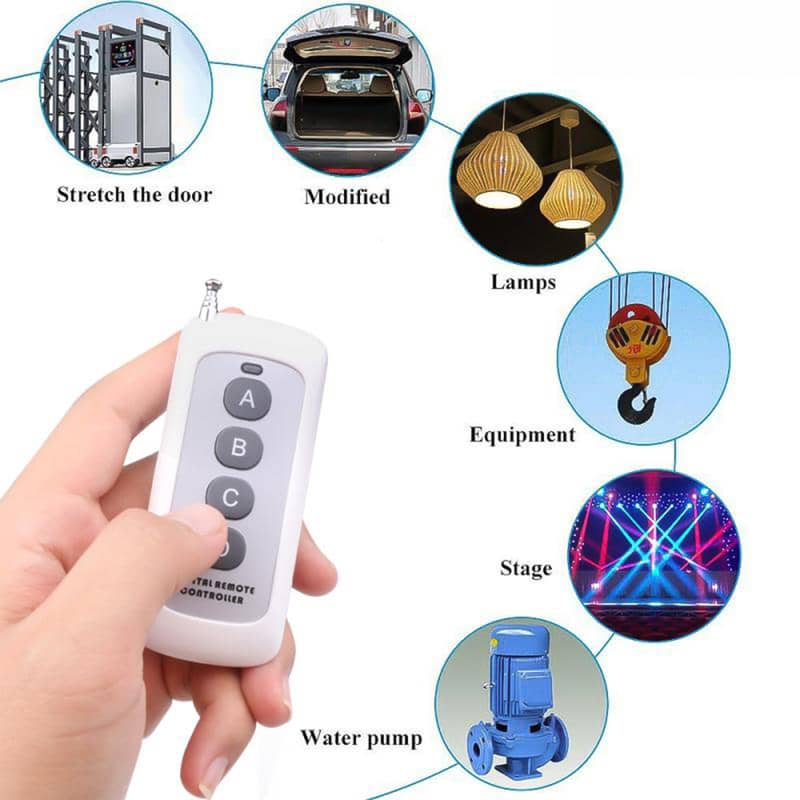 4 gang 433Mhz Remote Control Long range 300m Learning code ev1527 1