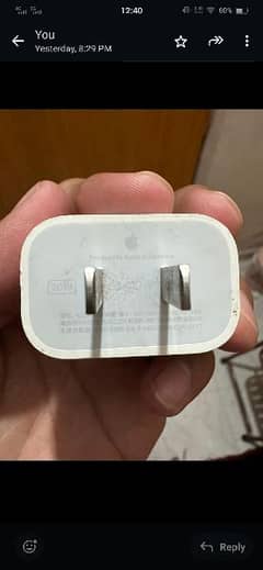 20watt iphone Adopter charger orignal 4 months used 0