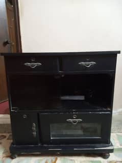 Computer table in black color with two draws and big storage