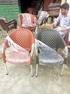 new plastic chairs and tables stock