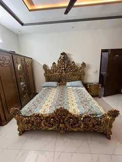 Bed Set For Sale|Chinioti bed|Bed With Side & Dressing Table(Mattress)