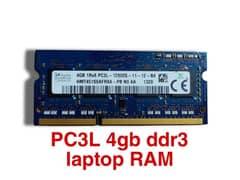 4gb ram Laptop DDr3 SKhynix 4GB 1Rx8 PC3L - 1200S - 11 - 12 - B4