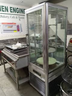cake display cheeler rotate cake machine 2 month use pizza oven fryer