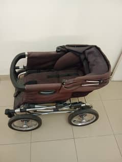 Imported Aluminium silver cross stroller