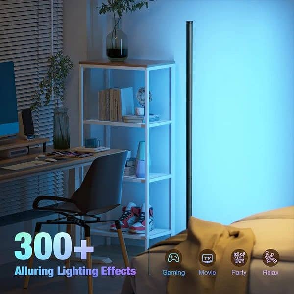 MIWATT LED corner floor lamp, RGBWW LED floor lamp with app controller 7