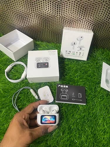 Airpods Pro 2+ 100% New ANC With Digital Beautiful Screen 3