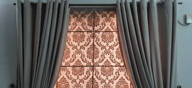 Velvet curtain (Beige color) with blinds (ivory)