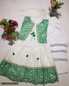 Girls Stitched Ruffle Embroidered Full Dress