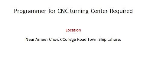 Operator for CNC Machining center and turning center required