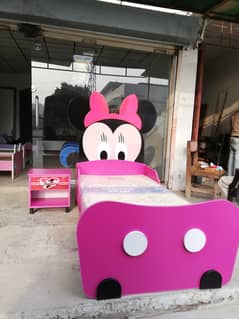 3D Designe Minnie Single Bed with Side Table for Sale