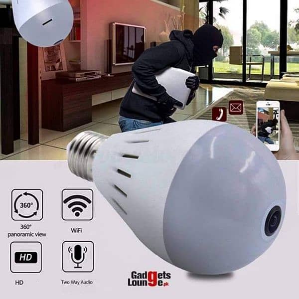 Speed-X Ptz Bulb 1080p Pix Link Camera SMALL MINI WIFI CAMERA DUAL LEN 2