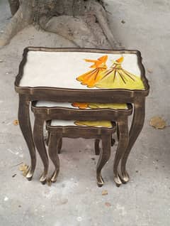 Nested Tables Hand Painted, 3 in 1