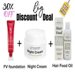 3 in one foundation, night cream and oil discount bundle