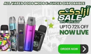 DISPOSABLE PODS | WAPES | MODS | FLAVOURS | AVAILABLE |VAPE AZADI SALE