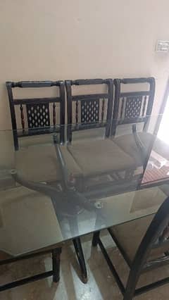 Bed set/side table/6 seater dining table/wooden furniture