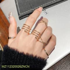6 Pc Trendy Gold Plated Ring Set