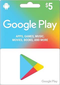 Google play store Gift Card 5$