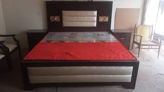 bed set with side table high glass finishing 03120707423