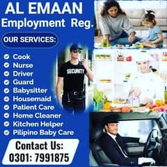Maid= nanny baby care= patient care= couple= chef "All staff Available