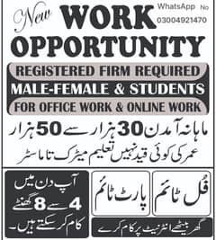 staff required for male and female