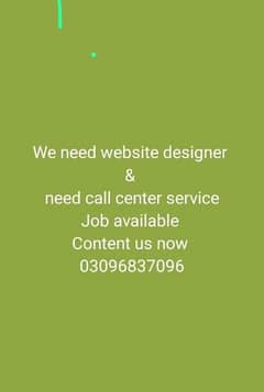 websit deziner end call center job