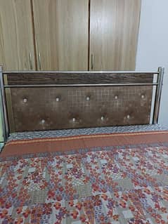 Silver Steel Bed with Matress Along With Side Table likely New.