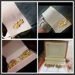 Gold Plated 24k Name Cufflings