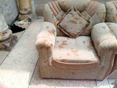 Sofa set complete with side tables in good condition