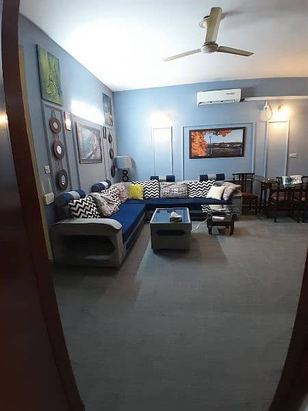 Per day 2 bed furnished flat for rent F-11 For couples family 3