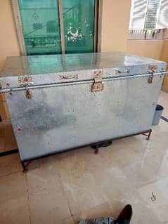 5ft Iron trunk with stand in good condition