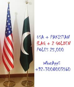 USA Flag & Pakistan Flag & Floor Pole , Table Flags , Outdoor Flag