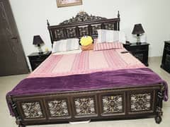 Pure Chinioti King Size Bed Set with dressing and tables 9/10