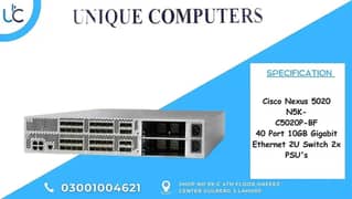 Cisco Nexus 5020 N5K- C5020P-BF 40 Port 10GB Gigabit Ethernet 2U Swit