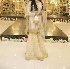 White bridal nikkah dress/party dress/white dress/garara shirt