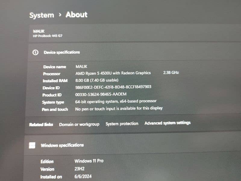 HP PRO Book 445 G7 Ryzon 2