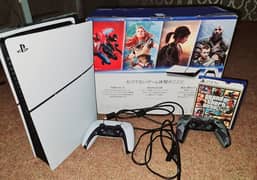 PS5 Slim 1TB Disc Edition With Two Controllers (7 Days Used Only)
