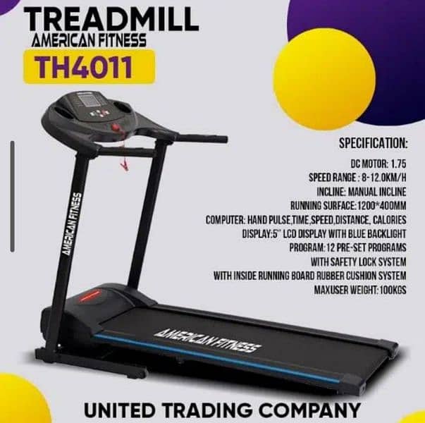 american fitness treadmill  jogging running gym and fitness machine 1