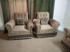 5 seater velvet sofa with cushion/ sofa set