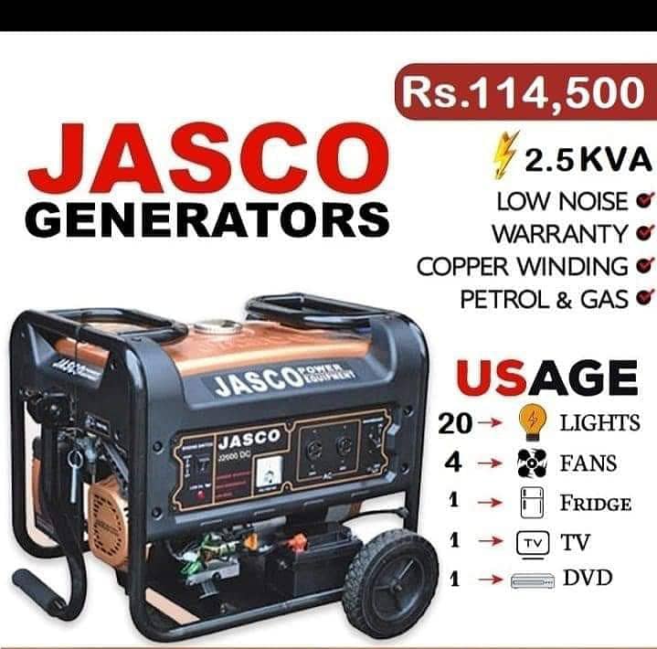 jasco Generator 2.5  kva for sale 0