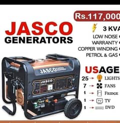 jasco Generator 3 kva for sale